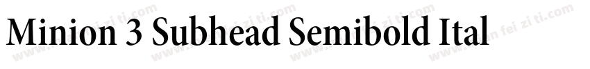 Minion 3 Subhead Semibold Italic字体转换